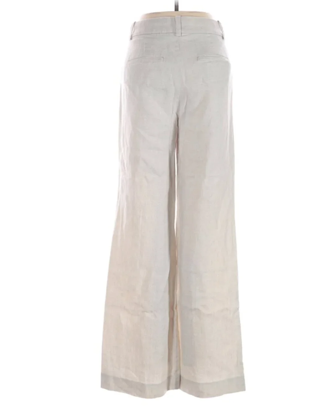 J. Crew Ivory Linen Wide-Leg Pants